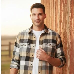 Hollister Multicolor Flannel Cotton Blend Large Long Sleeve Button-Up Shirt‎